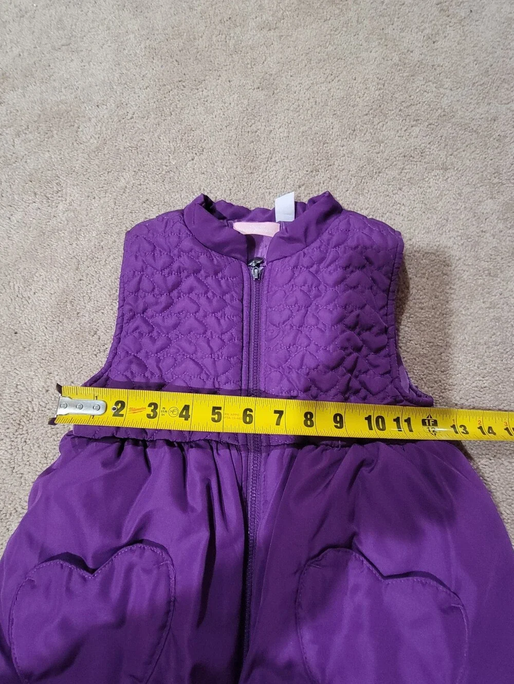 Girls Quilted Pink Vest + Purple Puffer Vest + Faux Fur Tan Vest - 3